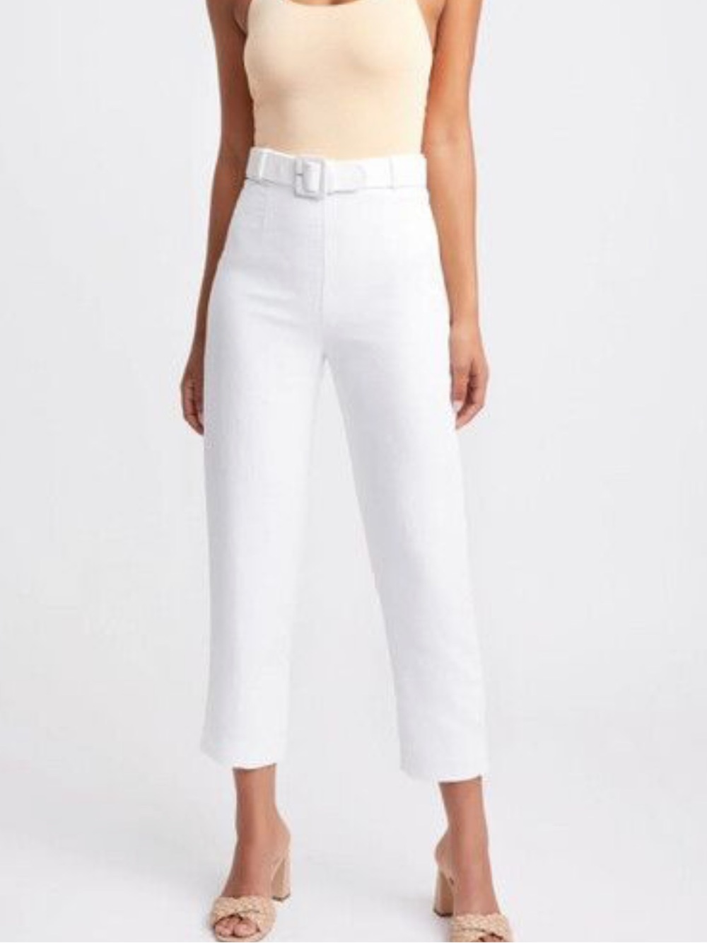 Kookai brea crop pant in white